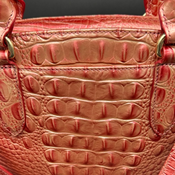 Brahmin Metallic Coral Pink Embossed Shoulder Bag - Picture 5 of 11